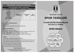 SPOR TESİSLERİ - Terakki Vakfı Okulları
