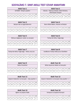 7 sosyalimo test cevap