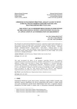 Liderlik Davranışının Örgütsel Adalet Algısı ve İşten Ayrılma Niyeti
