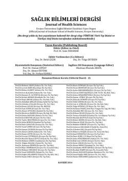 Dergi Danışma Kurulu Üyeleri - Sağlık Bilimleri Enstitüsü