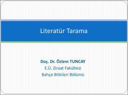 Literatür Tarama Ozlem Tuncay