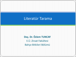 Literat&uuml;r Tarama Ozlem Tuncay