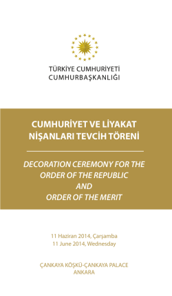 Nişan Tevcih Edilen Kişilerle İlgili Bilgi Notu