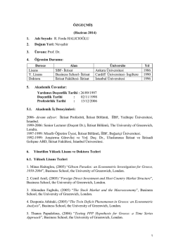 Özgeçmiş - Yeditepe Üniversitesi