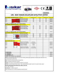 UNİ BOX YANGIN DOLAPLARI kataloğunu bilgisayarınızda PDF