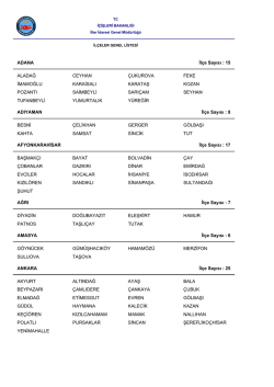 İl&ccedil;eler genel listesi