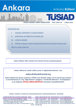 Ankara B&uuml;lteni, Sayı: 10, Ekim 2014