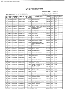 İLANEN TEBLİĞ LİSTESİ