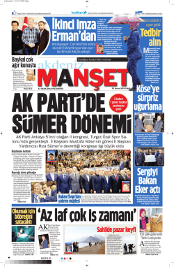 Tedbir alın - Akdeniz Manşet