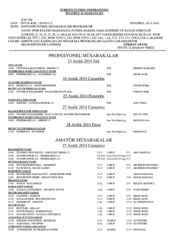 17.hafta m&uuml;sabaka b&uuml;lteni - T.F.F. İstanbul İl Başkanlığı