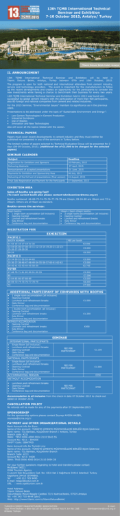 13th TÇMB International Technical Seminar and Exhibition 7-10