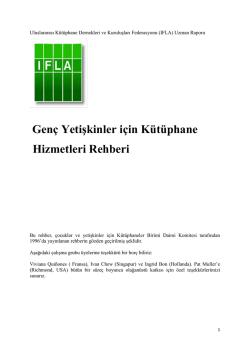 Gen&ccedil; Yetişkinler i&ccedil;in K&uuml;t&uuml;phane Hizmetleri Rehberi
