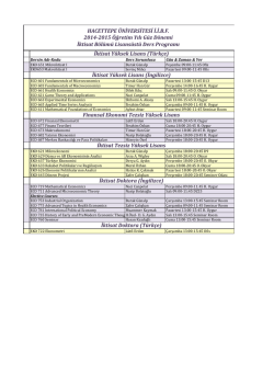 Lisans&uuml;st&uuml; ders programı - Hacettepe &Uuml;niversitesi İktisat B&ouml;l&uuml;m&uuml;