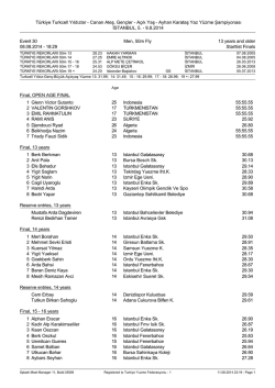 A&ccedil;ık Yaş - Ayhan Karataş Yaz Y&uuml;zme Şampiyonası İSTANBUL, 5.