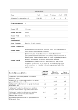 &Ccedil;okuluslu Firmalarda Kontrol - Almanca Uluslararası İşletme Y&ouml;netimi