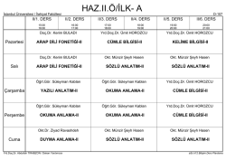 ikinci öğretim ders programı - İlahiyat Fakültesi