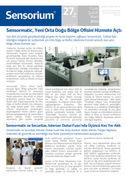 14/03/2014 Sensormatic, Yeni Orta Doğu B&ouml;lge Ofisini Hizmete A&ccedil;tı