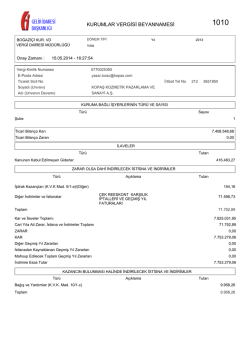 2013 yılı kurumlar vergisi beyanı