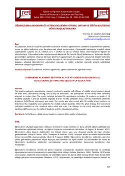 &ouml;ğrencilerin akademik &ouml;z-yeterliliklerinin yetenek, ortam ve eğitim