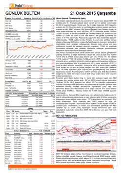 G&Uuml;NL&Uuml;K B&Uuml;LTEN 21 Ocak 2015 &Ccedil;arşamba