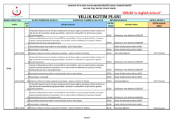 YILLIK EĞİTİM PLANI - kavak devlet hastanesi