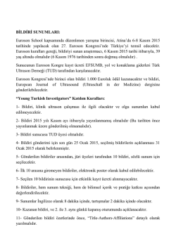 BİLDİRİ SUNUMLARI - euroson school 2015