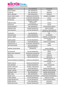 Ad Soyad YER. &Uuml;NİVERSİTE YER.B&Ouml;L&Uuml;M SELİN YILDIRIM MEF
