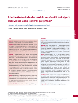 PDF İndir - T&uuml;rkiye Aile Hekimliği Dergisi