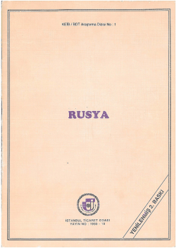 KEiB / BDT Araştırma Dizisi No : 1