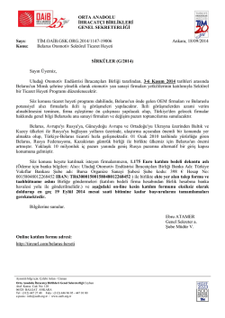 ORTA ANADOLU İHRACAT&Ccedil;I BİRLİKLERİ GENEL SEKRETERLİĞİ