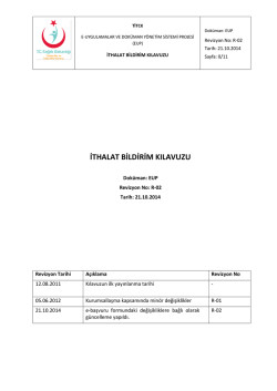 İthalat Bildirim Men&uuml;s&uuml; G&uuml;ncellenmiştir, Kılavuz İ&ccedil;in Tıklayınız
