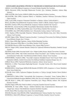 SOSYOLOJİDE ARAŞTIRMA Y&Ouml;NTEM VE TEKNİKLERİ I