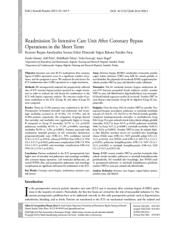 Readmission To Intensive Care Unit After Coronary