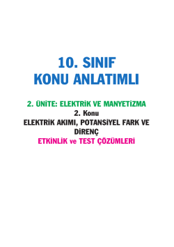 elektrik akımı, potansiyel fark ve diren&ccedil;