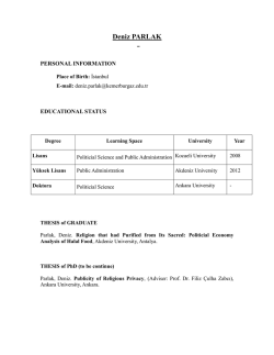 Deniz PARLAK - İstanbul Kemerburgaz University