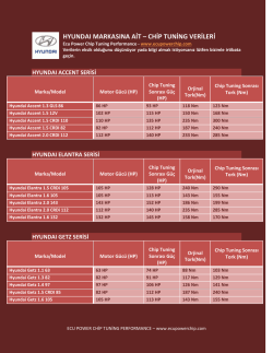 HYUNDAI MARKASINA AİT &ndash; CHİP TUNİNG VERİLERİ