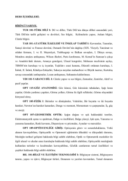 DERS İ&Ccedil;ERİKLERİ - Sağlık Hizmetleri Meslek Y&uuml;ksekokulu