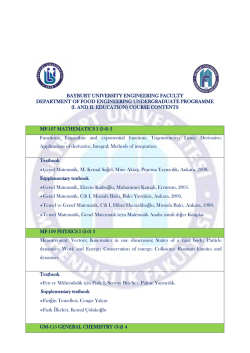 course cont - Bayburt &Uuml;niversitesi
