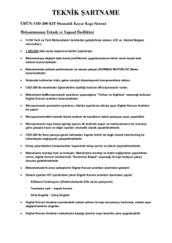 TEKNİK ŞARTNAME - Sinus Elektronik
