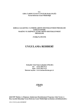 Kırsal Kalkınma Yatırımlarının Desteklenmesi Programı Kapsamında