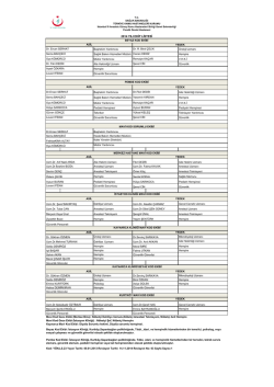 2014 Ekipler Listesi - Pendik Devlet Hastanesi
