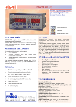 EWCM 900S TR - FRİGO SOĞUTMA SANAYİ ve TİCARET A.Ş.