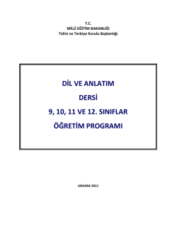 2014-2015 Öğretim Dönemi 9-12. Sınıf Dil ve Anlatım Müfredatı