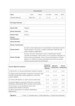 PSIR 332 - Siyaset Bilimi ve Uluslararası İlişkiler