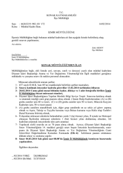 2014 Yılı Mart Ayı M&uuml;nhal Kadro Sınav İlanı