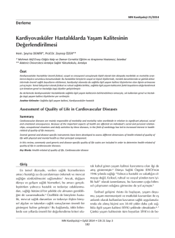Kardiyovask&uuml;ler Hastalıklarda Yaşam