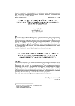 Abant İzzet Baysal - Eğitim Fak&uuml;ltesi Dergisi