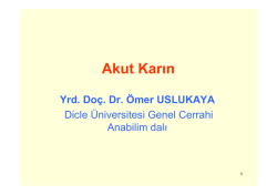 Akut Karın - Dicle &Uuml;niversitesi