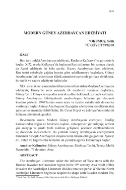 OKUMUŞ, Salih-MODERN G&Uuml;NEY AZERBAYCAN EDEBİYATI
