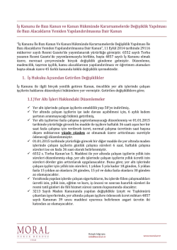 İş Kanunu ile Bazı Kanun ve Kanun H&uuml;km&uuml;nde Kararnamelerde